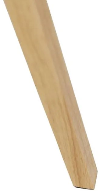 Модерна подова лампа дърво платнен абажур черен паун 50 см - Tripod Classic