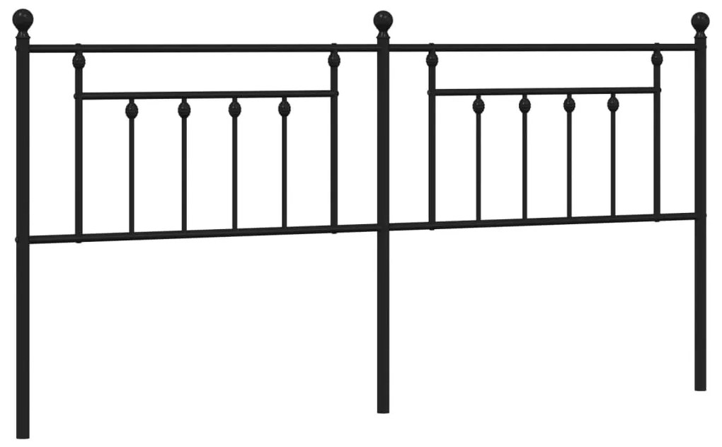 353575 vidaXL Метална резервна табла за легло, черна, 200 см