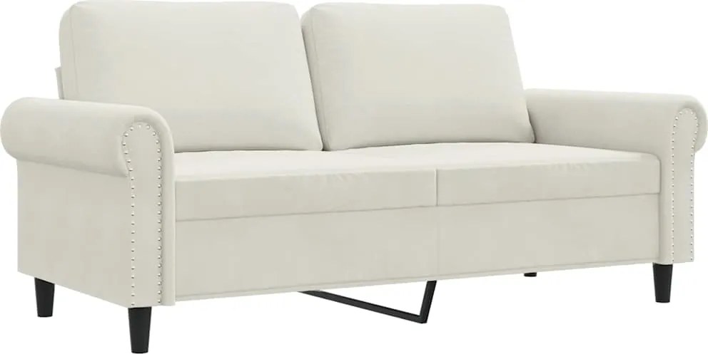 359537 vidaXL 2-местен диван, кремава, 140 см, кадифе