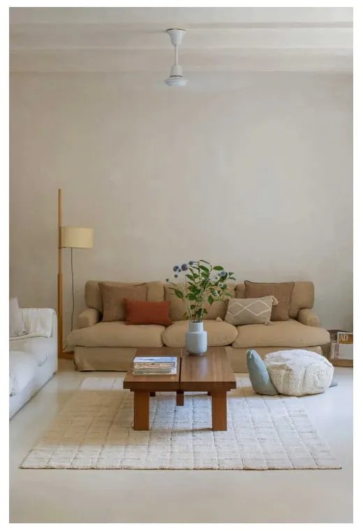 Кремав ръчно изработен памучен килим подходящ за пране 200x300 cm Mosaic – Lorena Canals