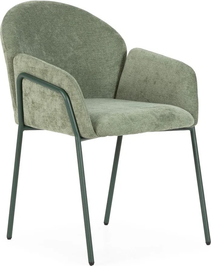 Зелени тапицирани трапезни столове в комплект 2 бр. Aslin – MOME