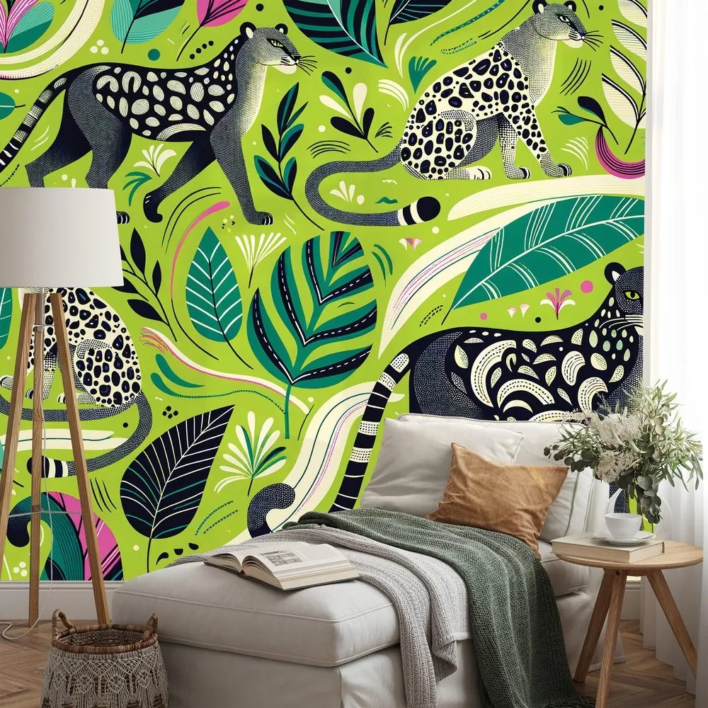 Тапет – Леопарди в тропическа джунгла