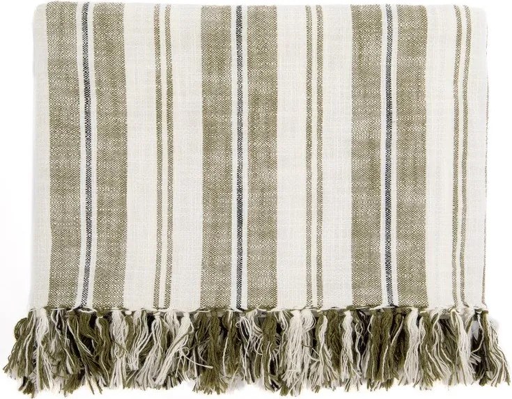 Зелено памучно одеяло 150x200 cm Indira – Tiseco Home Studio