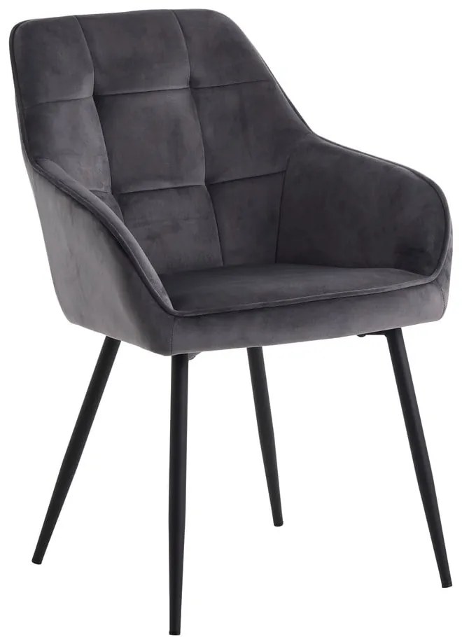 Сиви тапицирани трапезни столове в комплект с подлакътници 2 бр. Nolan Square – Unique Furniture