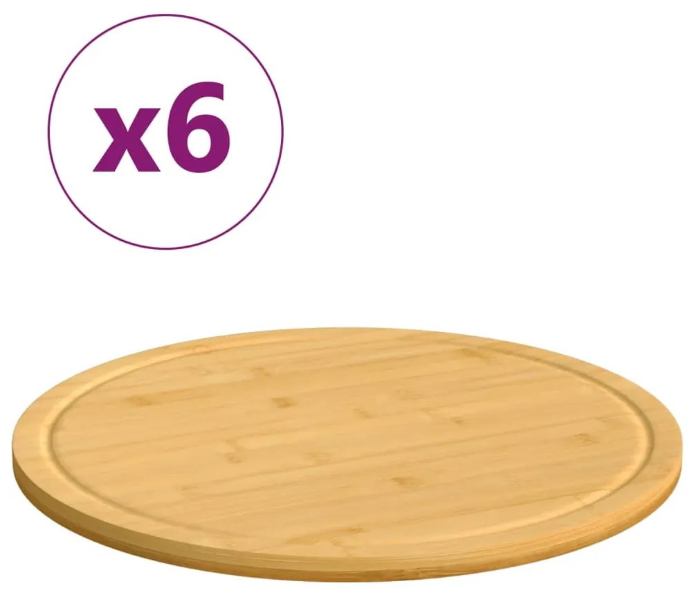 Sonata H Дъски за рязане 6 бр Ø40x1,5 см бамбук