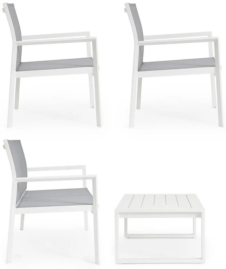 Бял алуминиев градински комплект от за отдих за 4 Kallen – Bizzotto