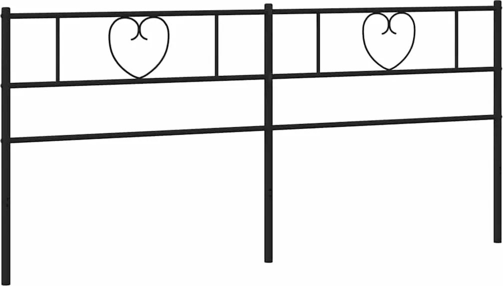 355499 vidaXL Метална резервна табла за легло, черна, 180 см