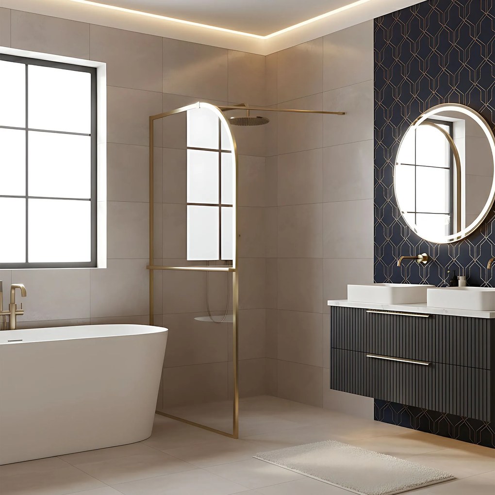 Параван за душ Rea Sky Brush Gold 120