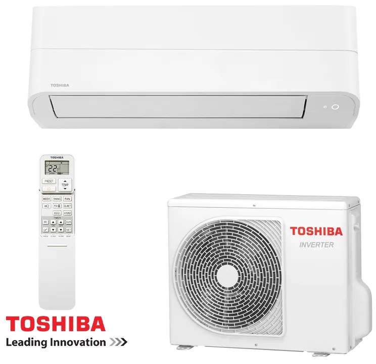 Инверторен климатик Toshiba Essento RAS-B10B2KV2G-E + RAS-10B2AVG-E2, 10000 BTU, 21 м2, А++, R-32, Бял