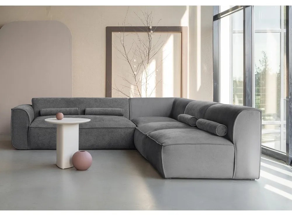 Сив ъглов диван (десен ъгъл) Flex Felix – Miuform