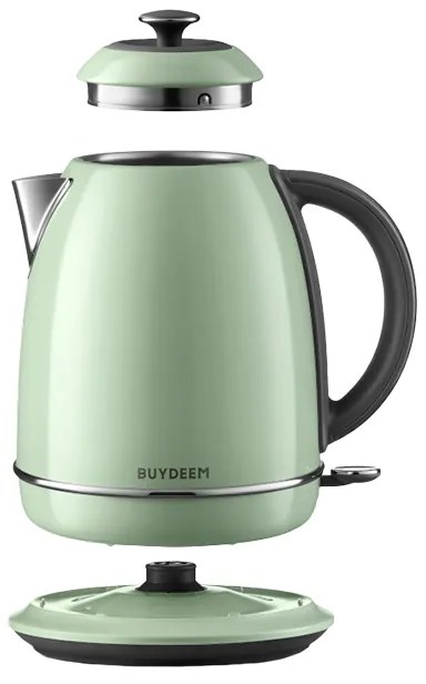 Електрическа кана BUYDEEM K640, 2400W, 1.7 л, Защита от кипене на сухо, Без BPA, LED, Светлозелен