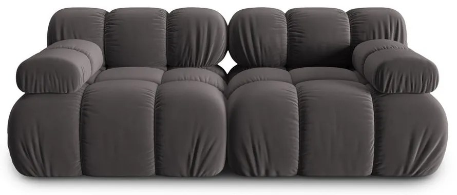 Тъмносив кадифен диван 188 cm Bellis - Micadoni Home