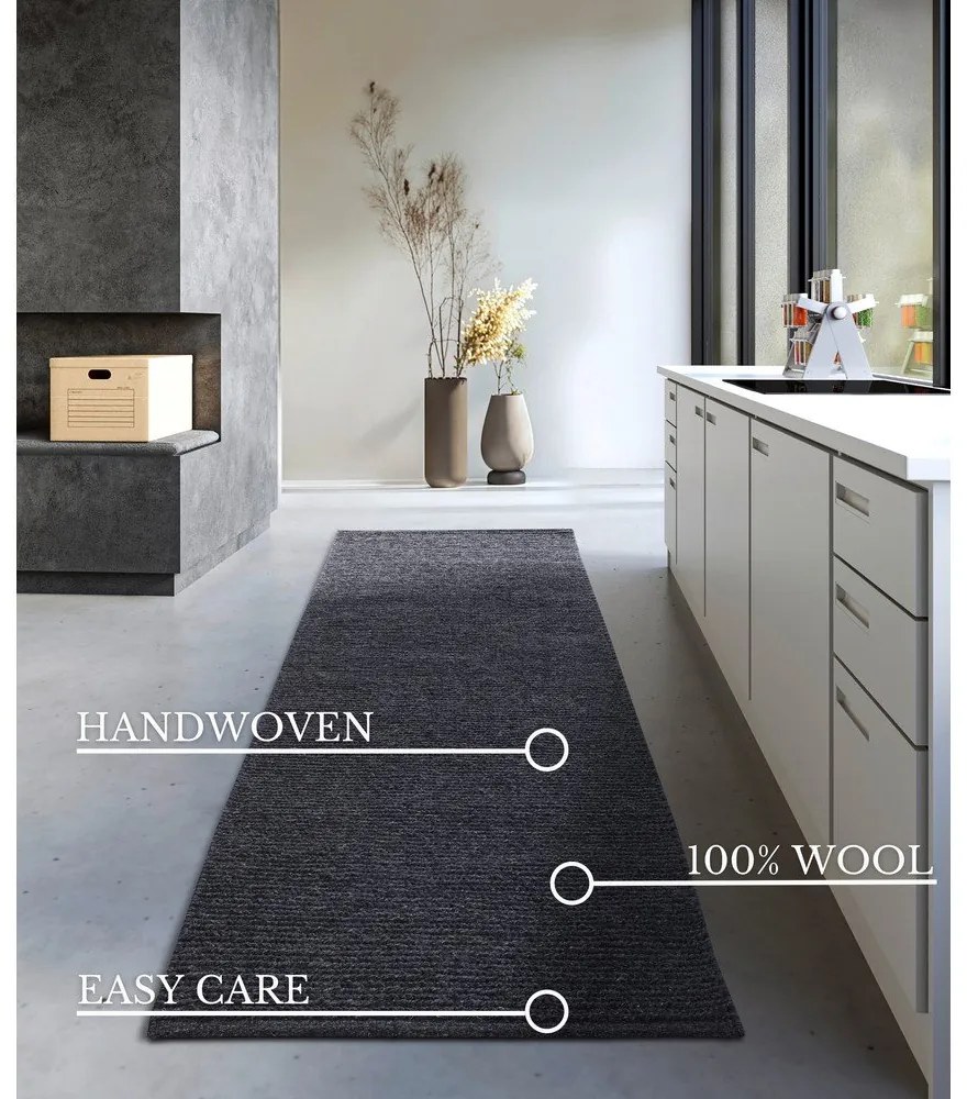 Тъмносива ръчно изработена вълнена пътека 80x200 cm Francois – Villeroy&amp;Boch