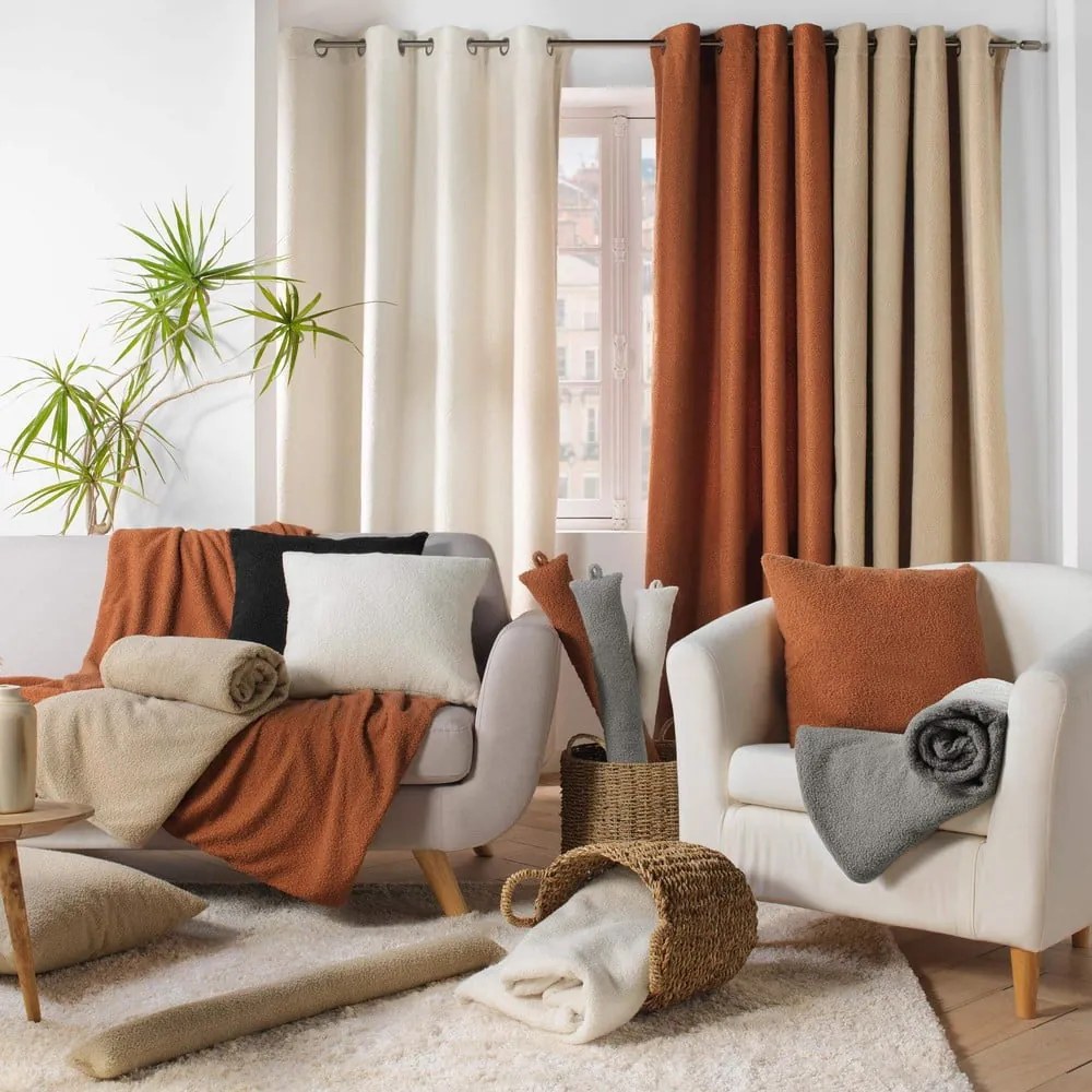 Сиво одеяло от флийс 180x220 cm Curly Wooly – douceur d'intérieur