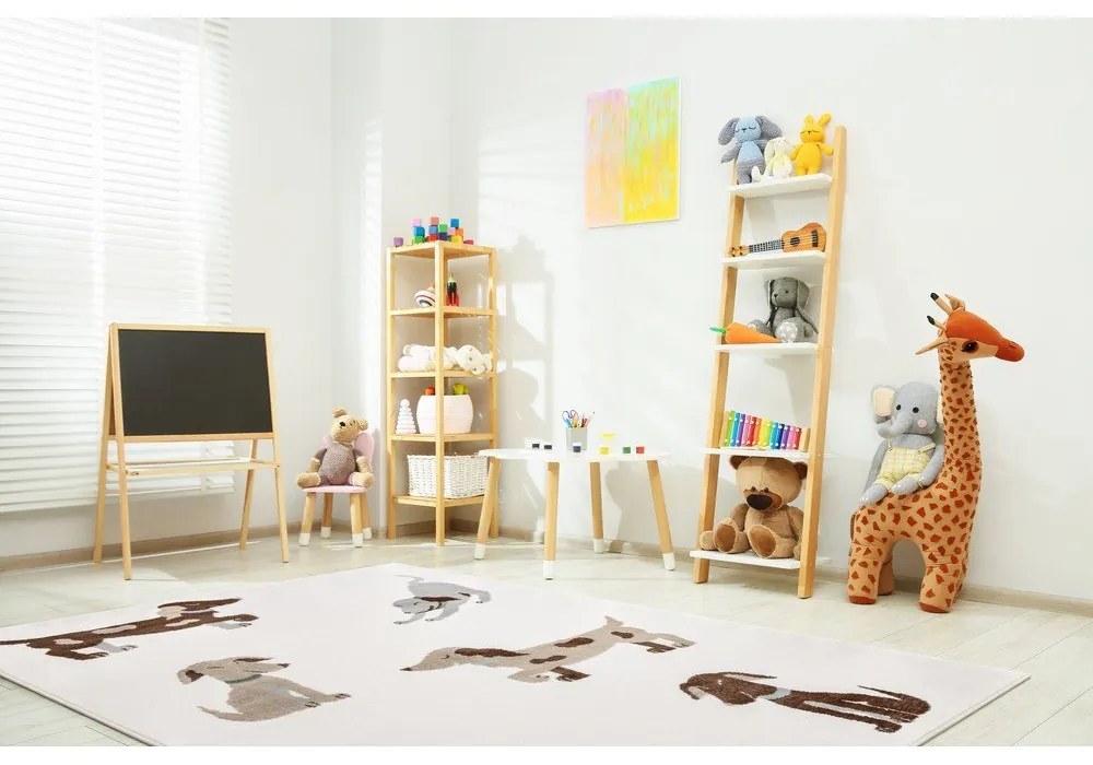 Детски килим в цвят слонова кост 80x150 cm Dogsie Pearl – FD