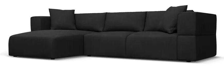 Черен ъглов диван, ляв ъгъл Esther – Milo Casa