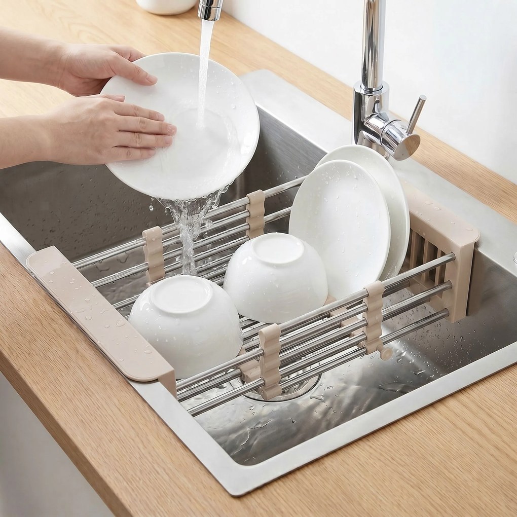 Телескопичен сушилник за мивка REA P14487B Beige