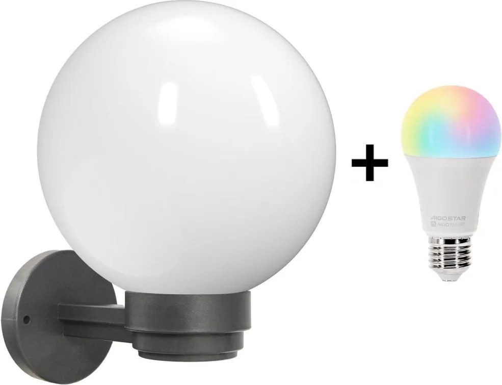 Brilagi - LED RGBW външно стенно осветително тяло HARBOR 1xE27/15W/230V IP33 антрацит/бял