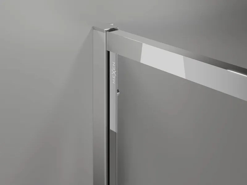 Mexen Exo квадратна плъзгаща душ кабина 90 x 90 см, прозрачна, хром - 8111-090-090-01-00