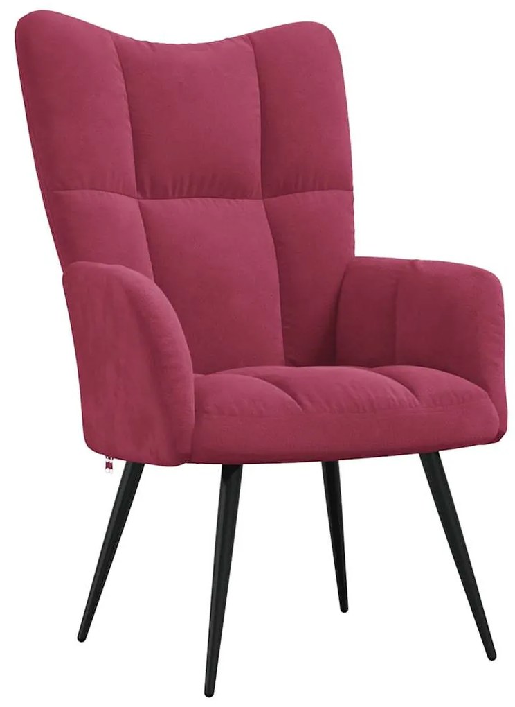 328078 vidaXL Релаксиращ стол, виненочервен, кадифе