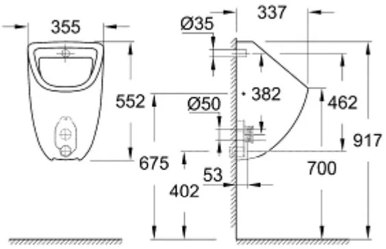 Писоар Grohe Bau Ceramic