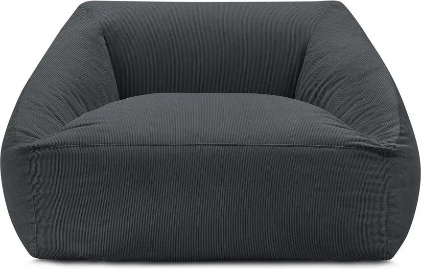 Тъмносив пуф от рипсено кадифе Lilibet – Bobochic Paris