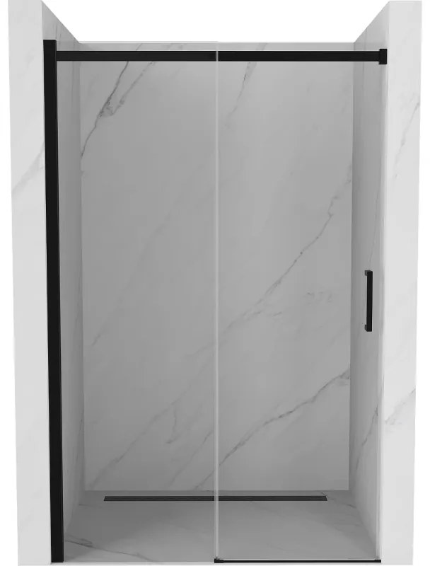 Mexen Omega плъзгаща се душ врата 140 см, прозрачна, черна 825-140-000-70-00