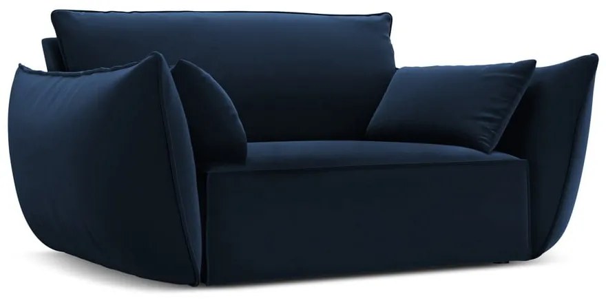 Тъмносиньо кадифено кресло Vanda – Mazzini Sofas
