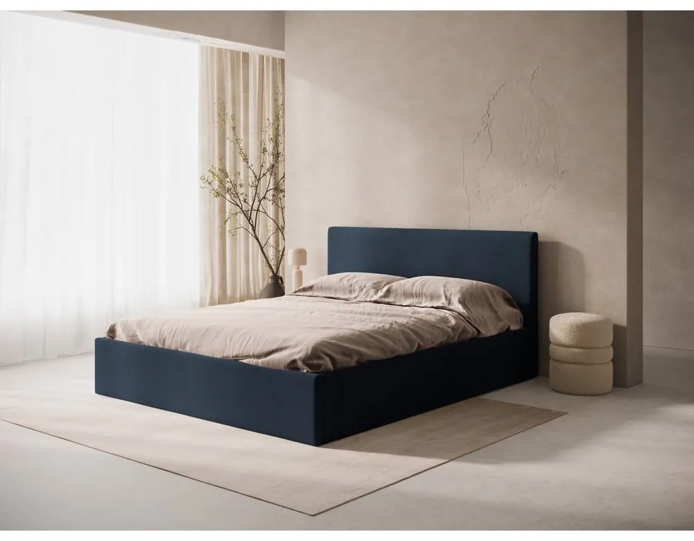 Тъмносиня тапицирана табла за легло 150,5x100 cm Remo – Micadoni