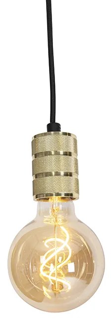 1-фазна релсова система с 3 прожектора и 3 висящи лампи златиста - Cavalux Jeana