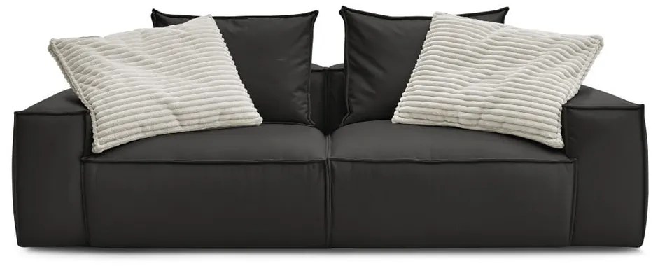 Черен диван от изкуствена кожа 260 cm Boheme – Bobochic Paris