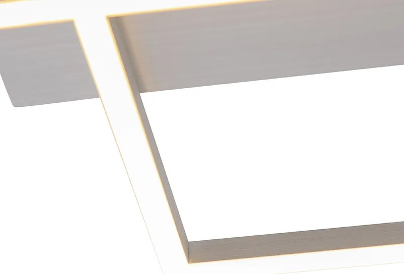 Квадратна таванна лампа от стомана с 3-степенен димер - Plazas Novo