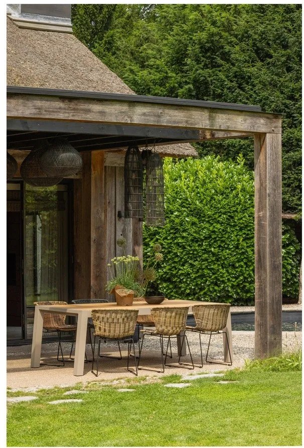 Градински столове в комплект 2 бр. от изкуствен ратан в естествен цвят Wings – WOOOD