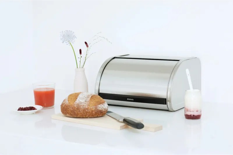 Кутия за хляб Brabantia Roll Top 646889, 11 л, 31.6x26.5 см, Специална структура, Инокс/Мат