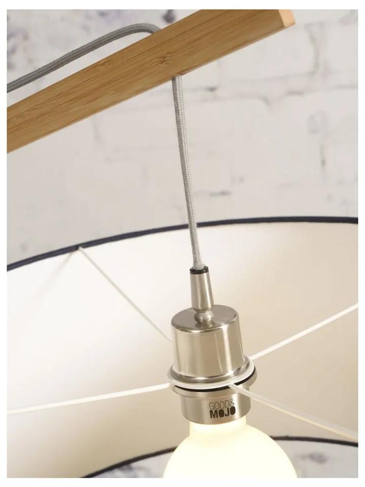 Подова лампа със светлобежов абажур и бамбукова структура Montblanc - Good&amp;Mojo