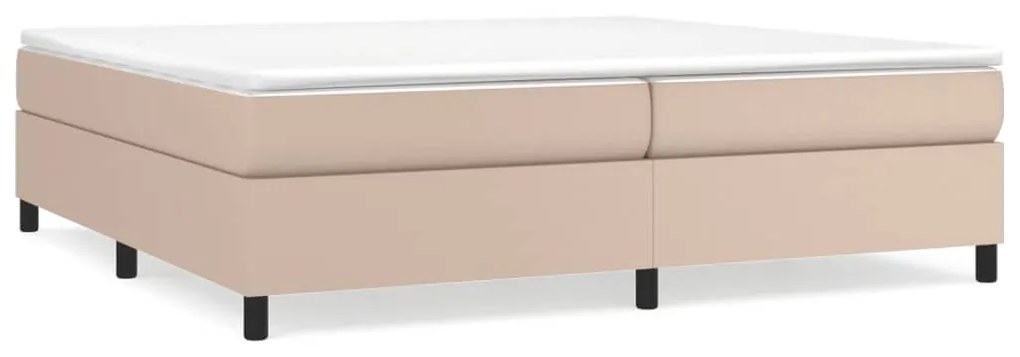 3121070 vidaXL Рамка за легло с пружини, капучино, 200x200 см, изкуствена кожа