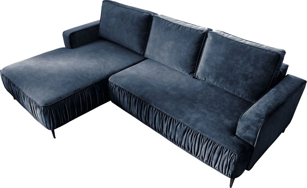 Ъглов диван Lavar-Синьо-Ляв