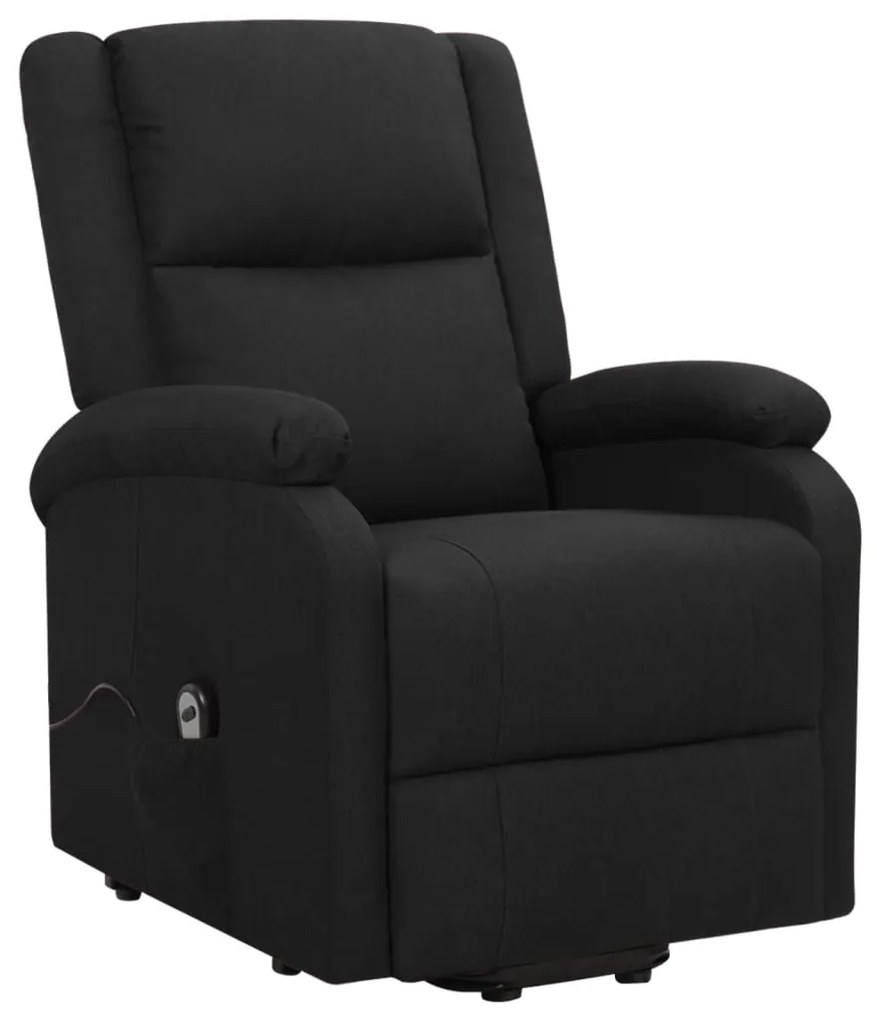 329701 vidaXL Изправящ стол, черен, текстил