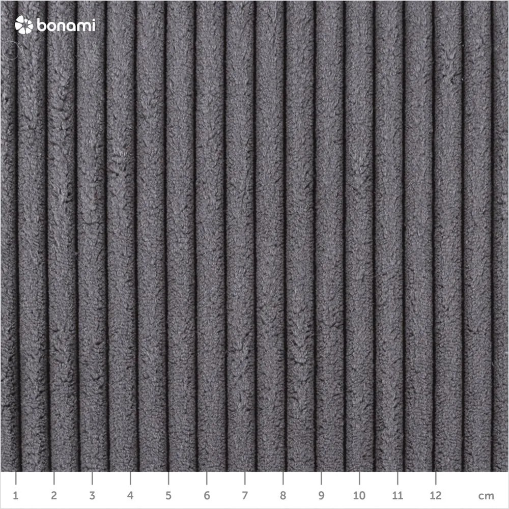 Тъмносиво двойно легло 140x200 cm тапицирано без ламелно дъно Mattis Cord – Meise Möbel