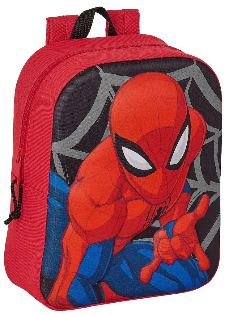 Училищна чанта Spiderman 3D Червен Черен 22 x 27 x 10 cm