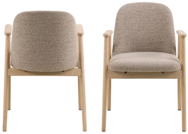 РОДЭРИЦ Ляттэ Бэигэ (тъкан Монза 60)/рамка от избелен омаслен дъб - ДЪРВЕН СТОЛ БУКЛЕ ЗА ВСЕКИДНЕВНА ТРАПЕЗАРИЯ КУХНЯ РЕТРО