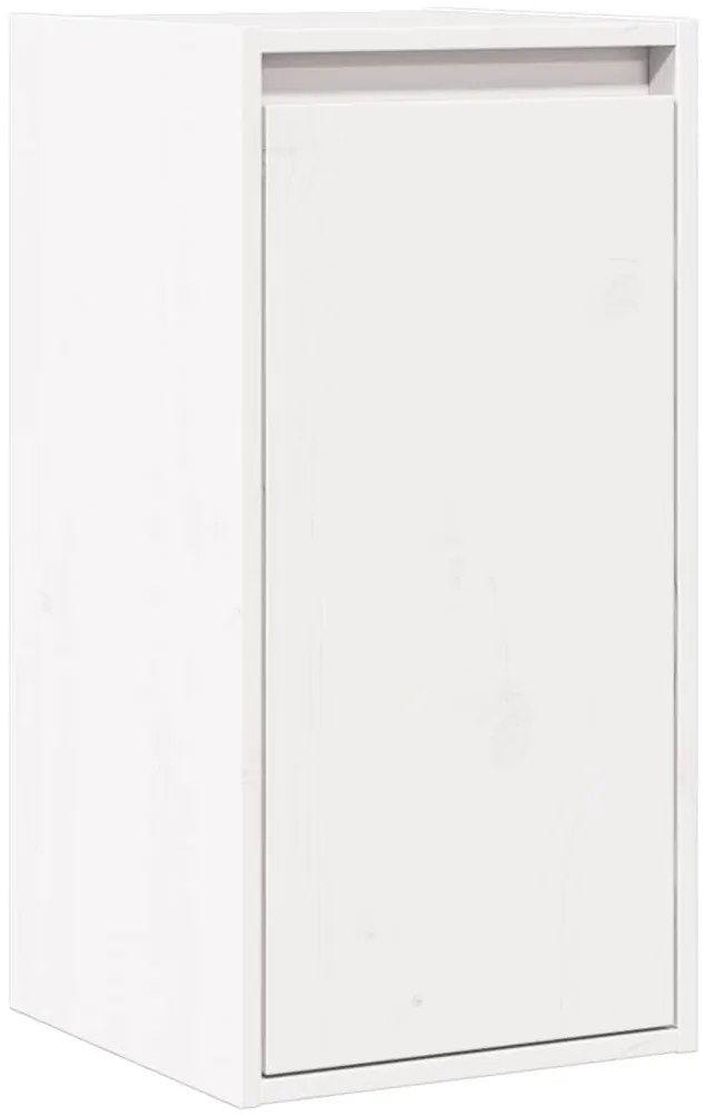 813507 vidaXL Стенен шкаф, бял, 30x30x100 см, бор масив