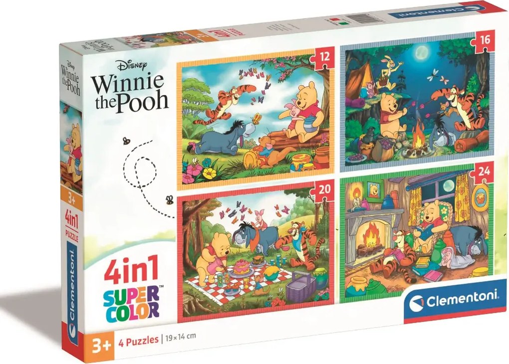 Clementoni - Пъзел 4 в 1 Winnie The Pooh 21514