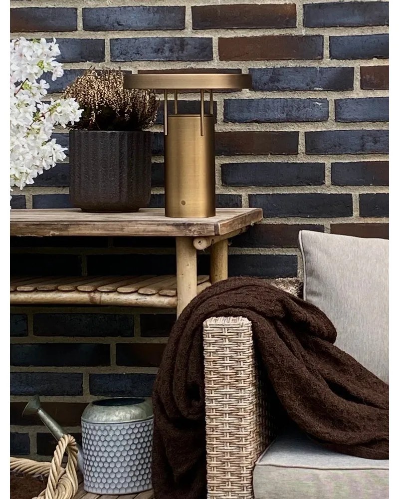 LED затъмняваща се настолна лампа в бронзов цвят с метален абажур (височина 28 cm) BringMe – Hübsch