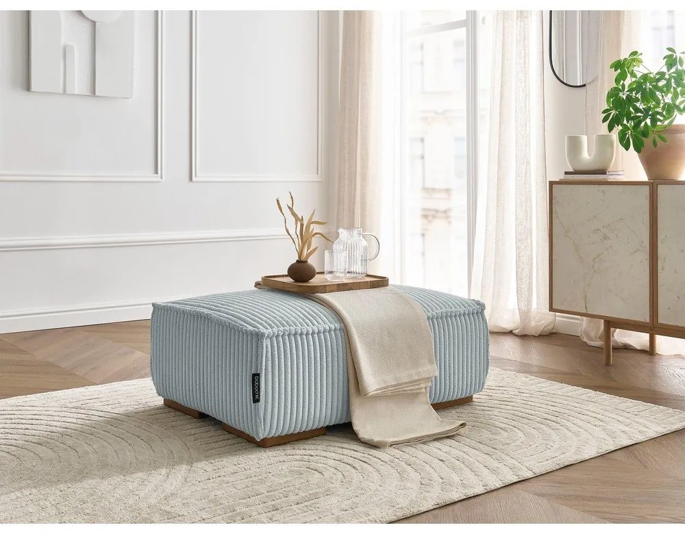 Светлосива табуретка от рипсено кадифе Chelsea – Bobochic Paris