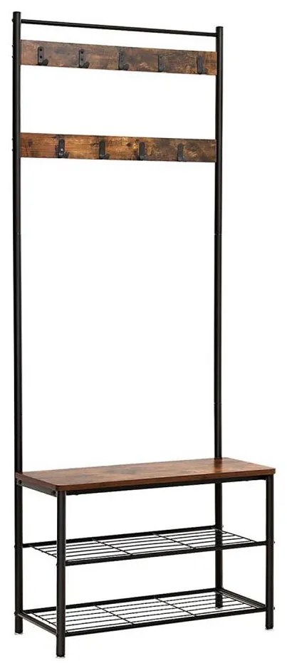 Стойка за дрехи NAVOR, кафява/черна