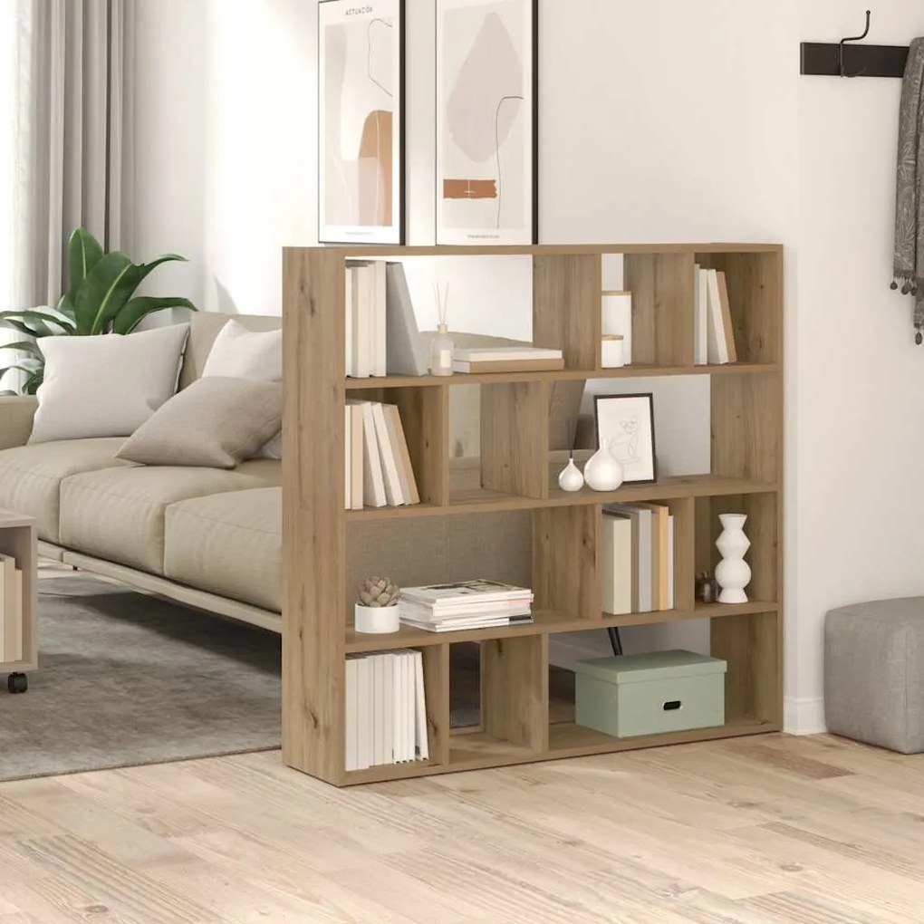 855831 vidaXL Шкаф за книги/разделител на стаи Artisan Oak 105x24x102 cm