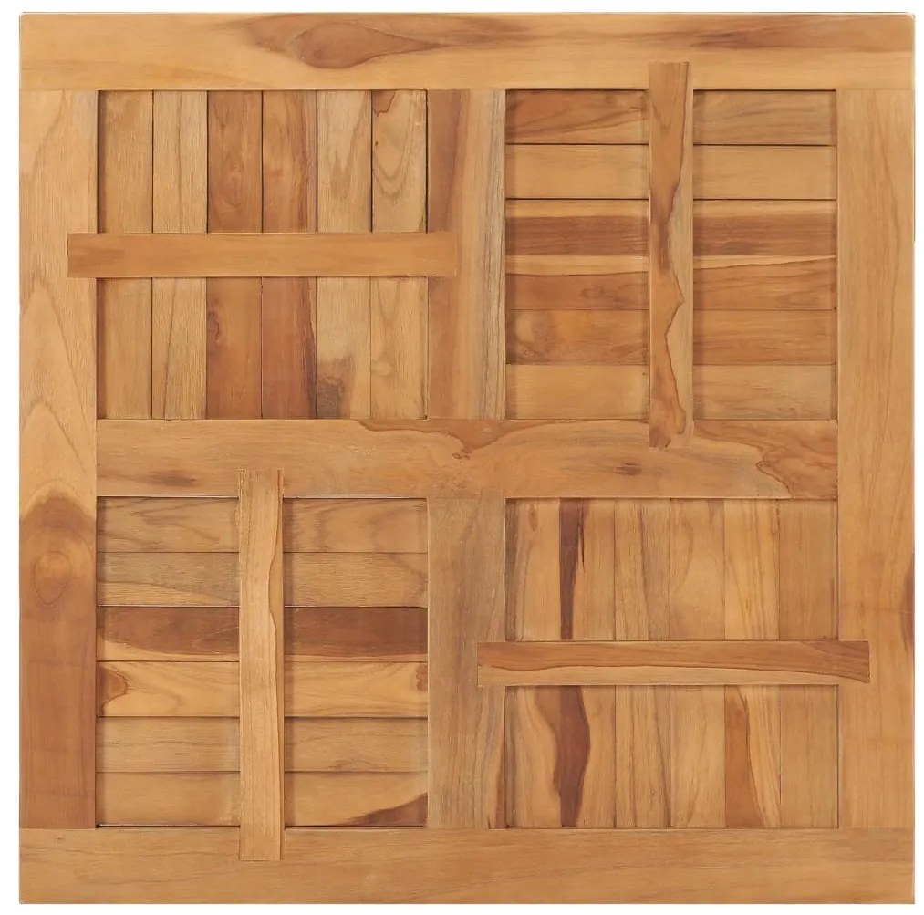 48990 vidaXL Плот за маса, тиково дърво масив, квадратен, 80x80x2,5 см