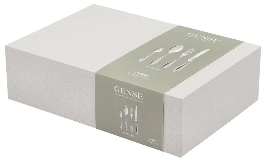 Прибори за хранене от неръждаема стомана в сребрист цвят 16 бр. Indra – Gense