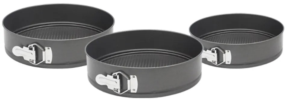 Комплект форми за торта с падащо дъно ESPERANSA ES 1223 HS26, 24/26/28 см, Незалепващо покритие, Сив